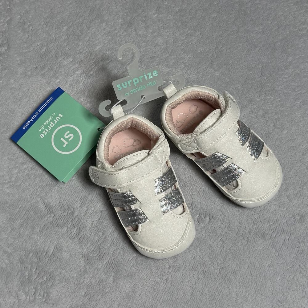 NWT Stride Rite Baby Girls Kellyn Washable Sandals - Size S (6-12) Months NO BOX